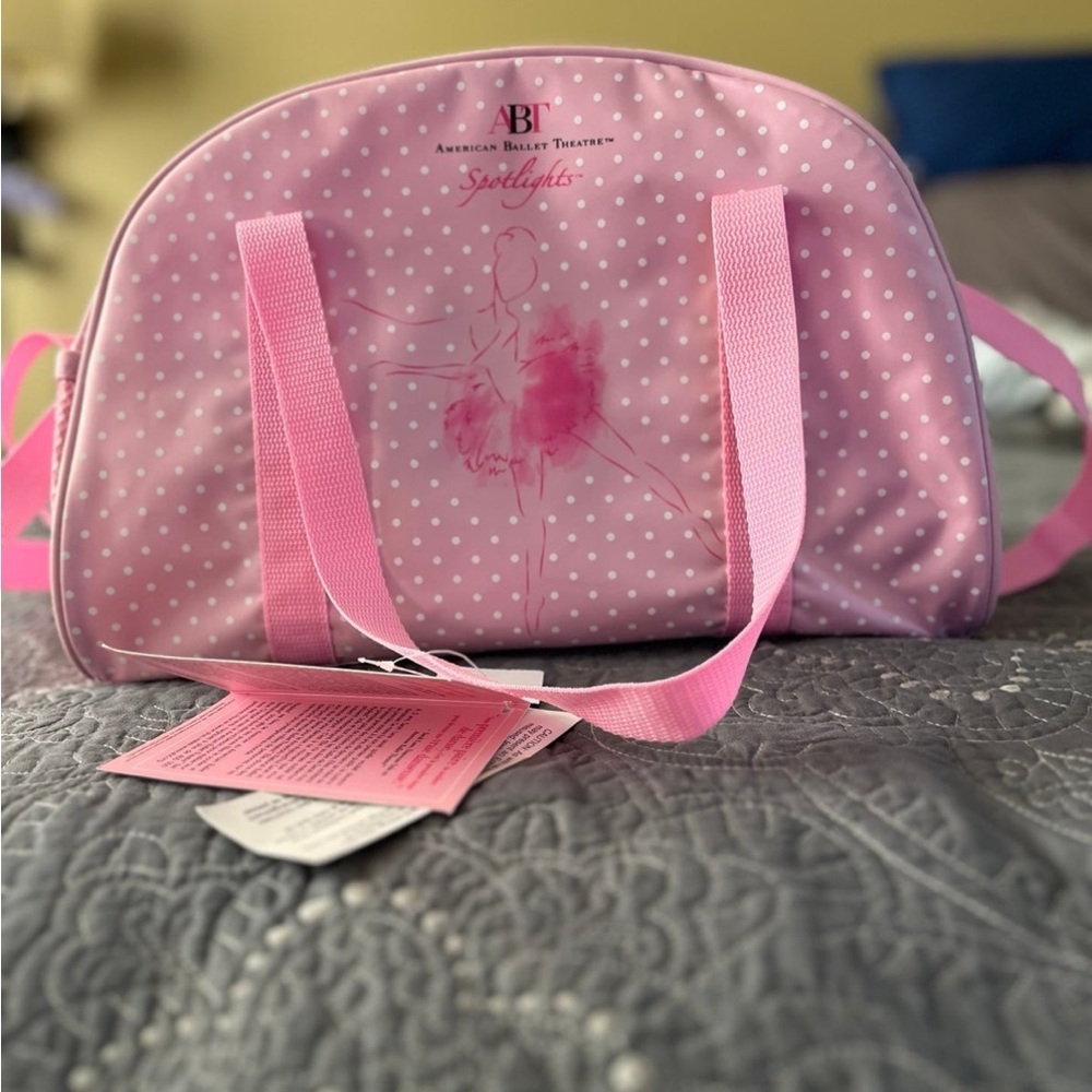 American Ballet Theatre Spotlights Pink and White Polka Dot Storage Bag